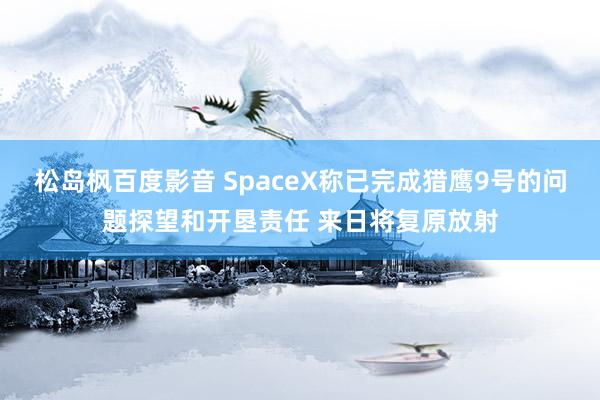 松岛枫百度影音 SpaceX称已完成猎鹰9号的问题探望和开垦责任 来日将复原放射