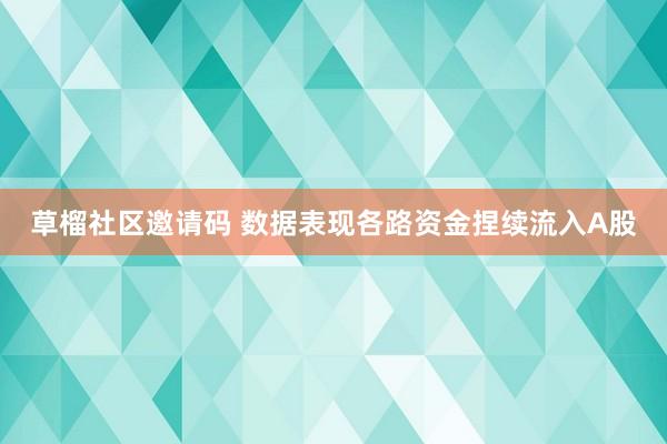 草榴社区邀请码 数据表现各路资金捏续流入A股