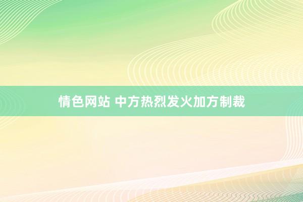 情色网站 中方热烈发火加方制裁